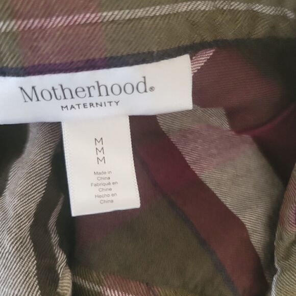 Motherhood maternity medium plaid long sleeve button up autumn - Picture 2 of 4